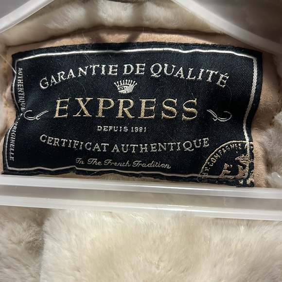 Express Coat leather upper With Fur size small could fit Medium - Picture 2 of 15